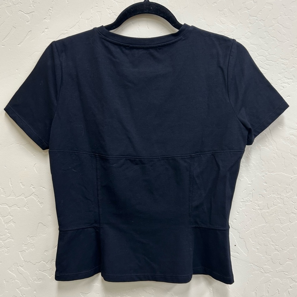 White House Black Market Black Short Sleeve Top - Picture 2 of 3
